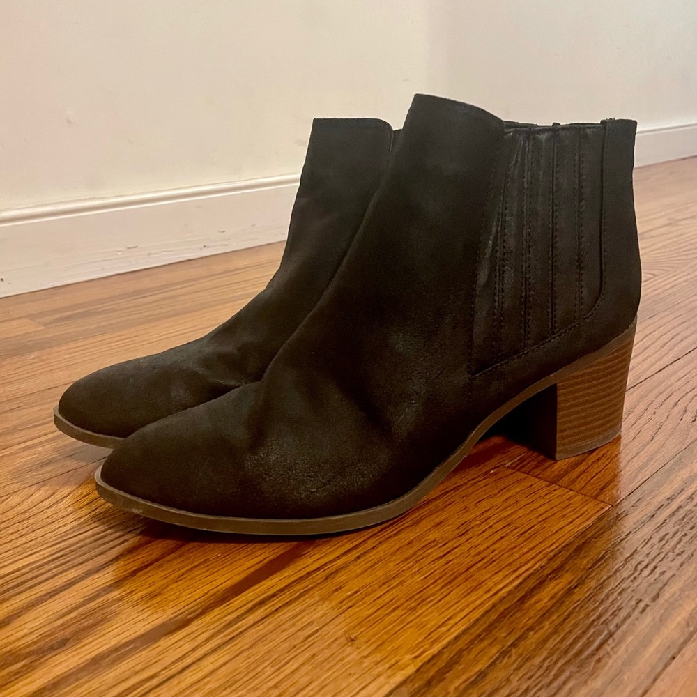 Black Ankle Boots with a 2.5” Stacked Heel